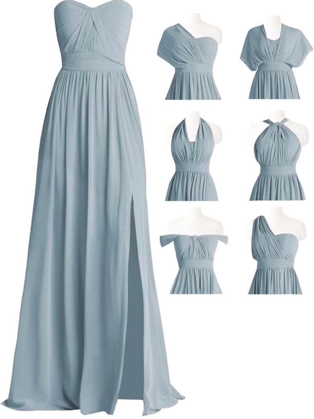 Versatile Dusty Blue Convertible Bridesmaid Dress